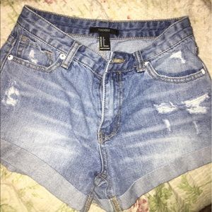 Denim flower shorts
